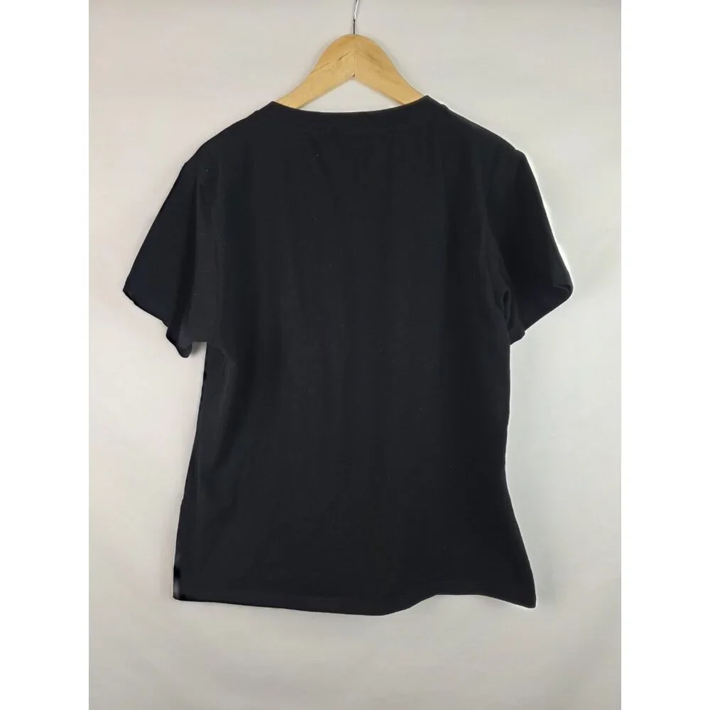 Rhinestone Elephant Women's Shirt Size 2XL Black Embellished Short Sleeve Top